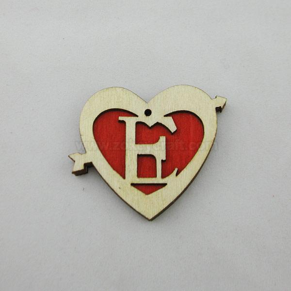 Lover theme heart wooden keychain » ZWO3368