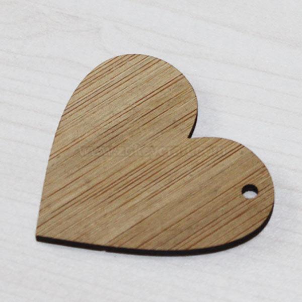 Heart laser cutting bamboo ormament » ZB1189