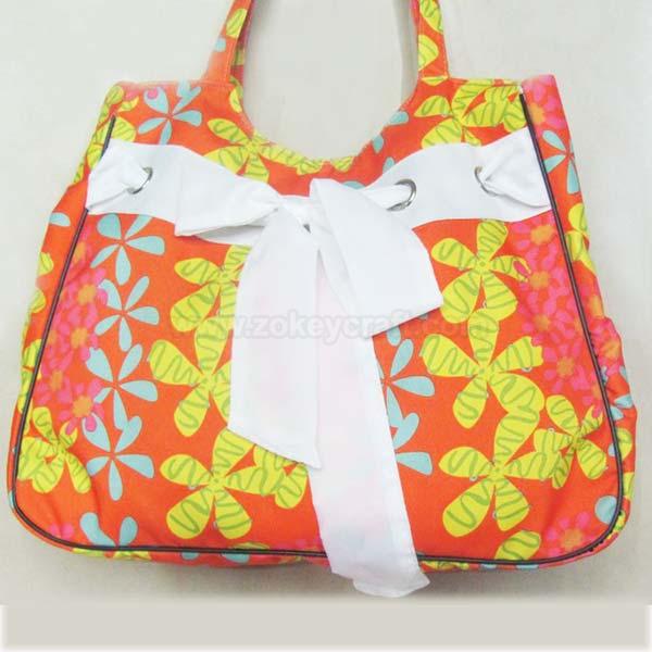 Waterproof 600D polyester beach bag with bowknot » ZB1627