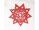 Red star design wood coated colorful fabric cup coaster - ZWC1822