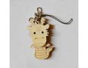 Wood laser carving key chain with cute dragon shape - ZWO18016