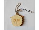 Wooden laser carving key chain with cute sheep shape - ZWO18017