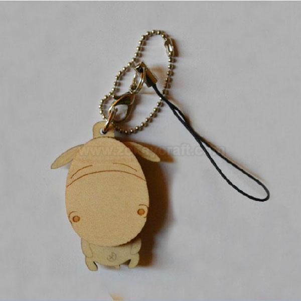 Wood laser carving key chain with cute donkey shape » ZWO18024