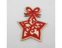 Wooden star pendant coated with felt for Christmas - ZCO1605